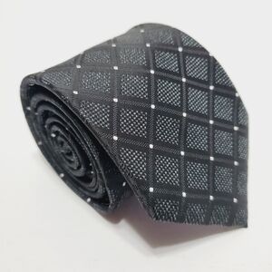 John Sparks Black Geometric Men's Designer Neck Tie Jacquard Fabric 60x3.25"